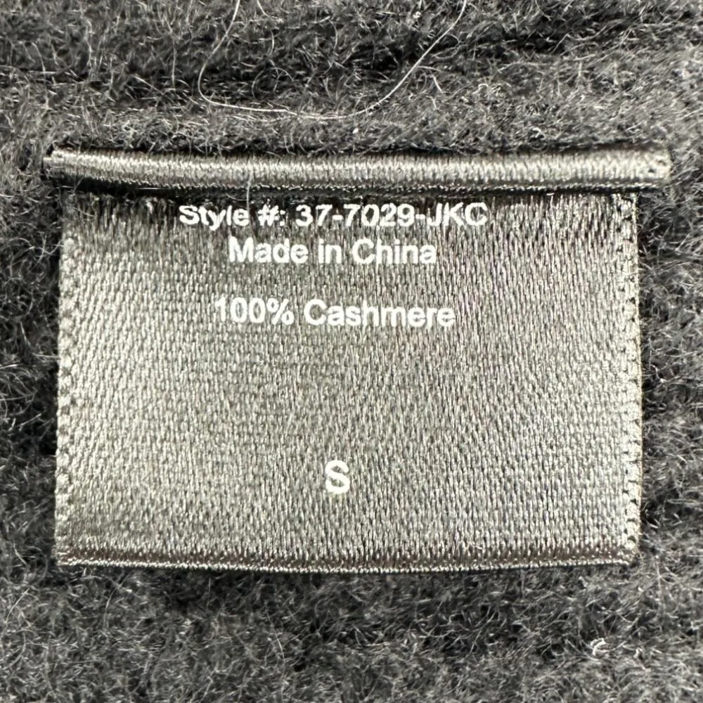 Jenni Kayne | Small | Cashmere Boxy Ribbed Crewneck Fisherman Sweater in Black - Image 9