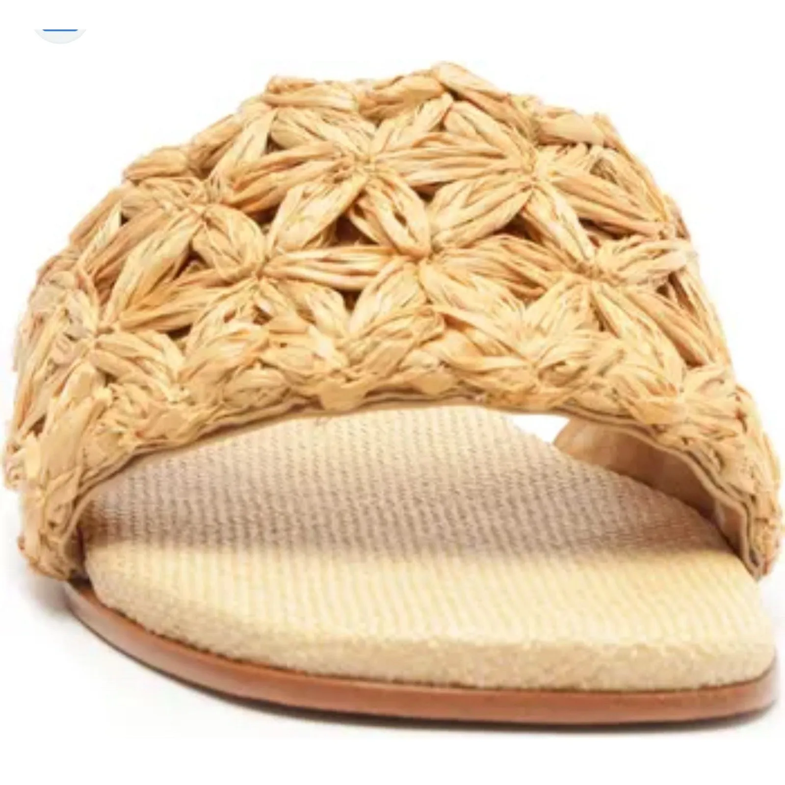 Schutz Womens Ayla Tan Woven Square Toe Slide Sandals Shoes size 7 - Image 2