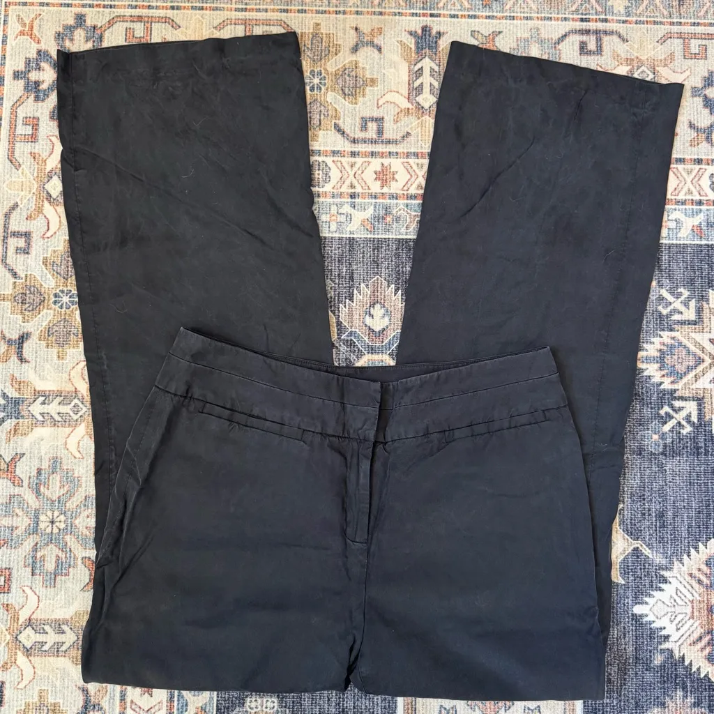 Talbots Collection Silk Blend Black Wide-Leg Dress Pants Women’s Size 10 - Image 2