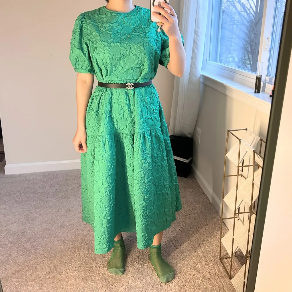 Le masterpiece Green balloon puff dress. S - Image 11