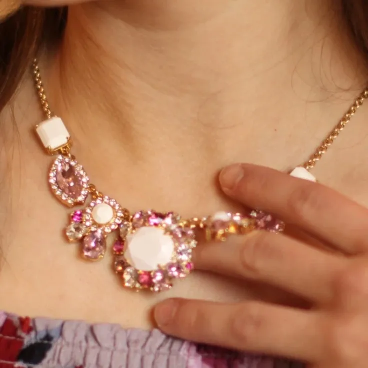 Kate Spade Pink Jeweled Statement Necklace - Image 5