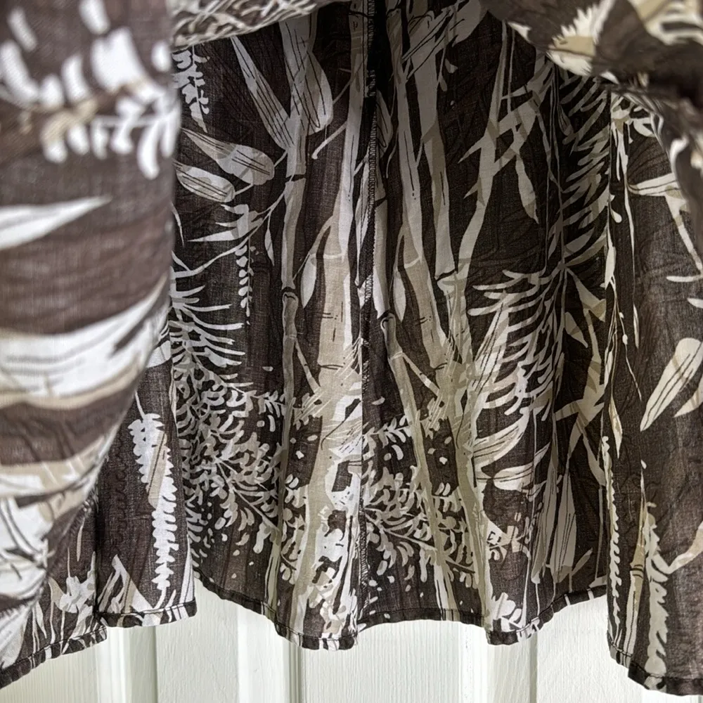 100% Ramie Linen Brown Tan Floral Skirt Size 14 Separates New York City Design - Image 5