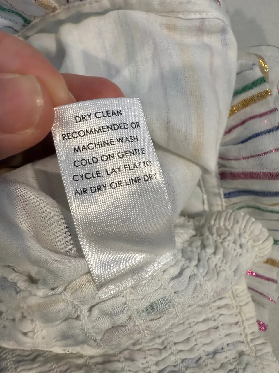 Apiece Apart Top Womens Size 6 Multicolor Strapless Ruffle Trim Metallic - Image 6