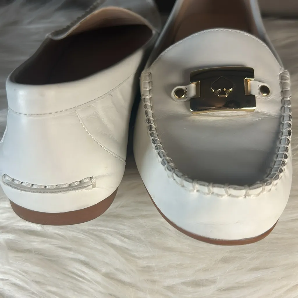 KATE SPADE Loafers Women's Size 8 Kate Spade Carmen S1350018 White Leather Shoes - Image 14