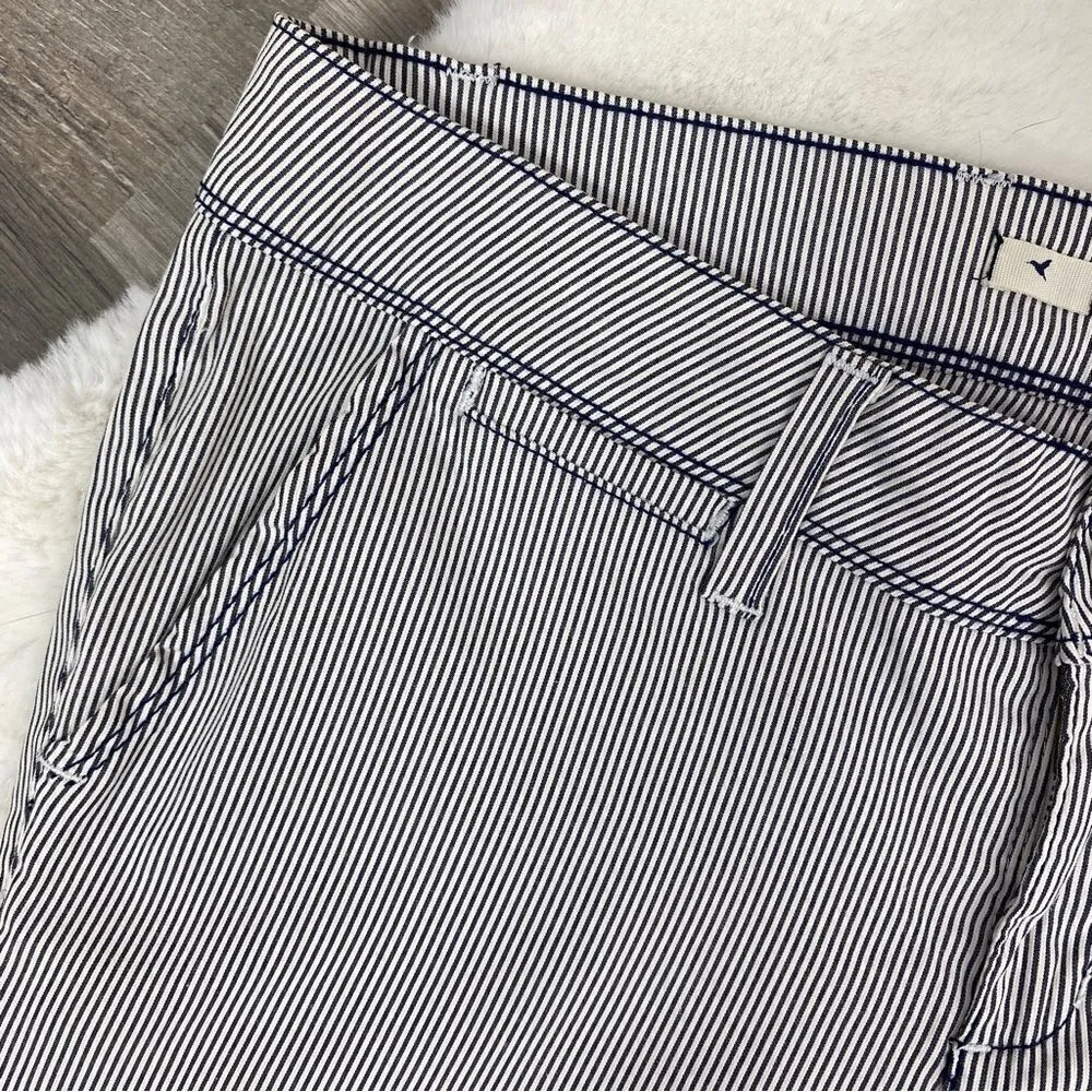 Grane Y2K Seersucker Stripe Low Rise Wide Leg‎ Trouser Pants Blue White Juniors Size undefined - Image 6