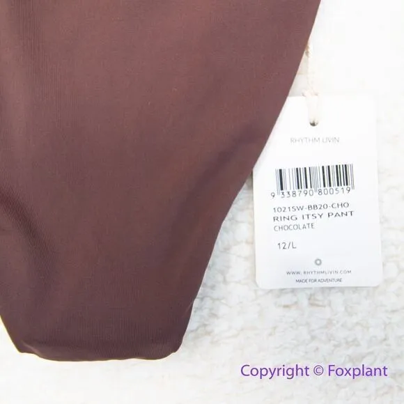 NEW Rhythm x Free People‎ Chocolate ring itsy bikini bottom in brown, size L Brown Size L - Image 9