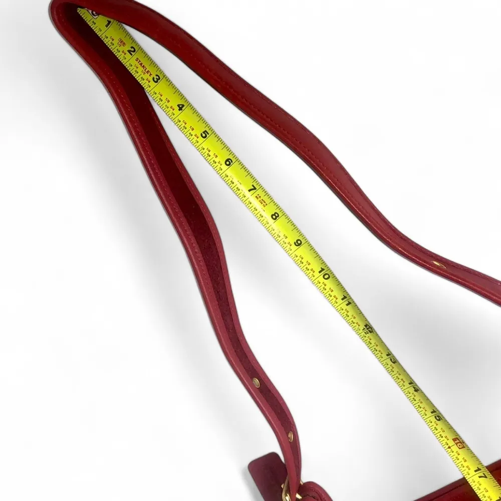 Vintage  Legacy Zip Red Glove-Tanned Leather Shoulder Bag 9966 COA - Image 10