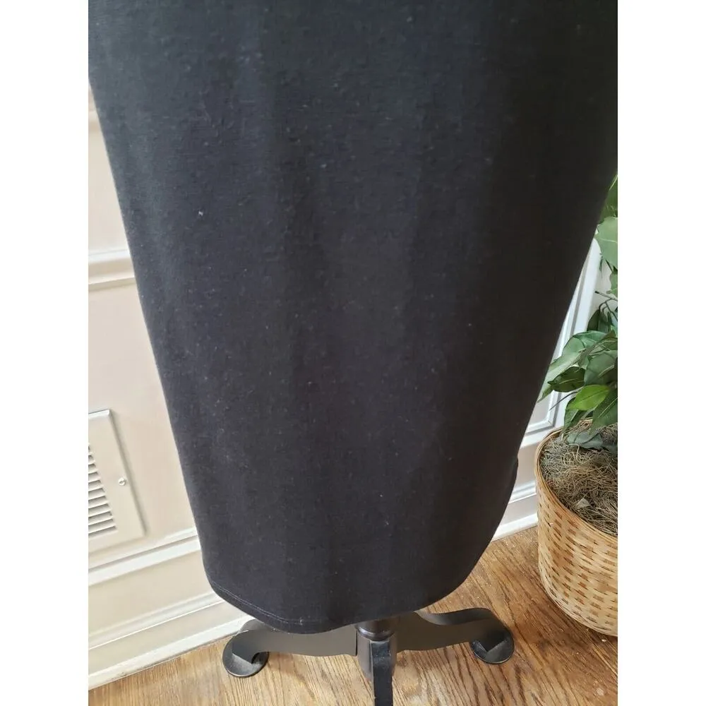 Lea & Viola Women's Black Polyester Round Neck Long Sleeve Knee Length Dress M Size M - Image 4