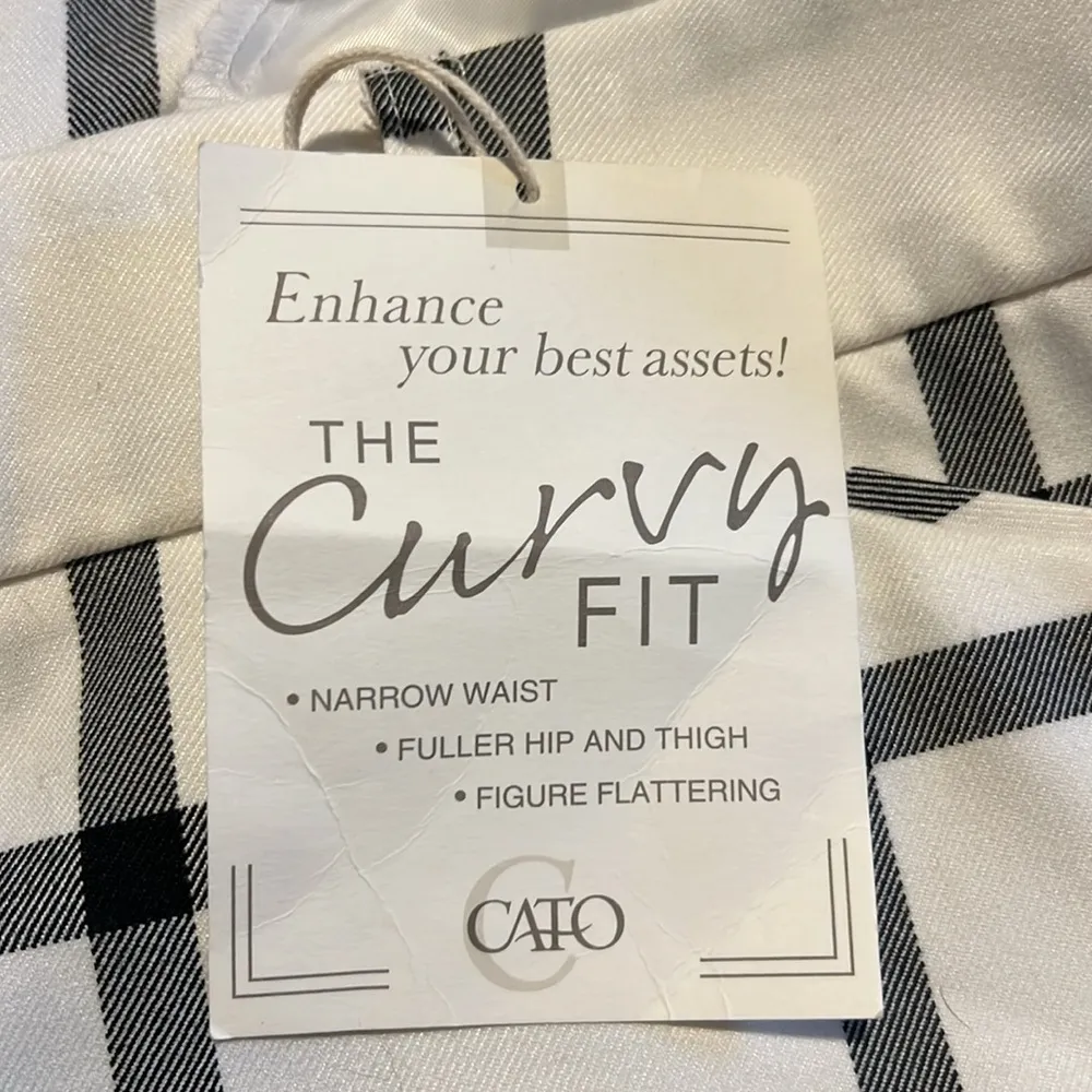 NWT Cato Curvy Fuller Hip And Thigh Trousers White & Black Q51 - Image 5