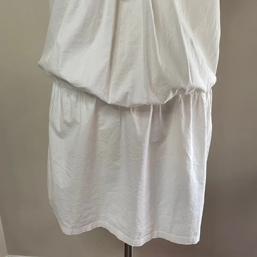 NWT UNITED COLORS OF BENETTON Cotton Poplin Cap Sleeve Mini Dress, Medium - Image 3
