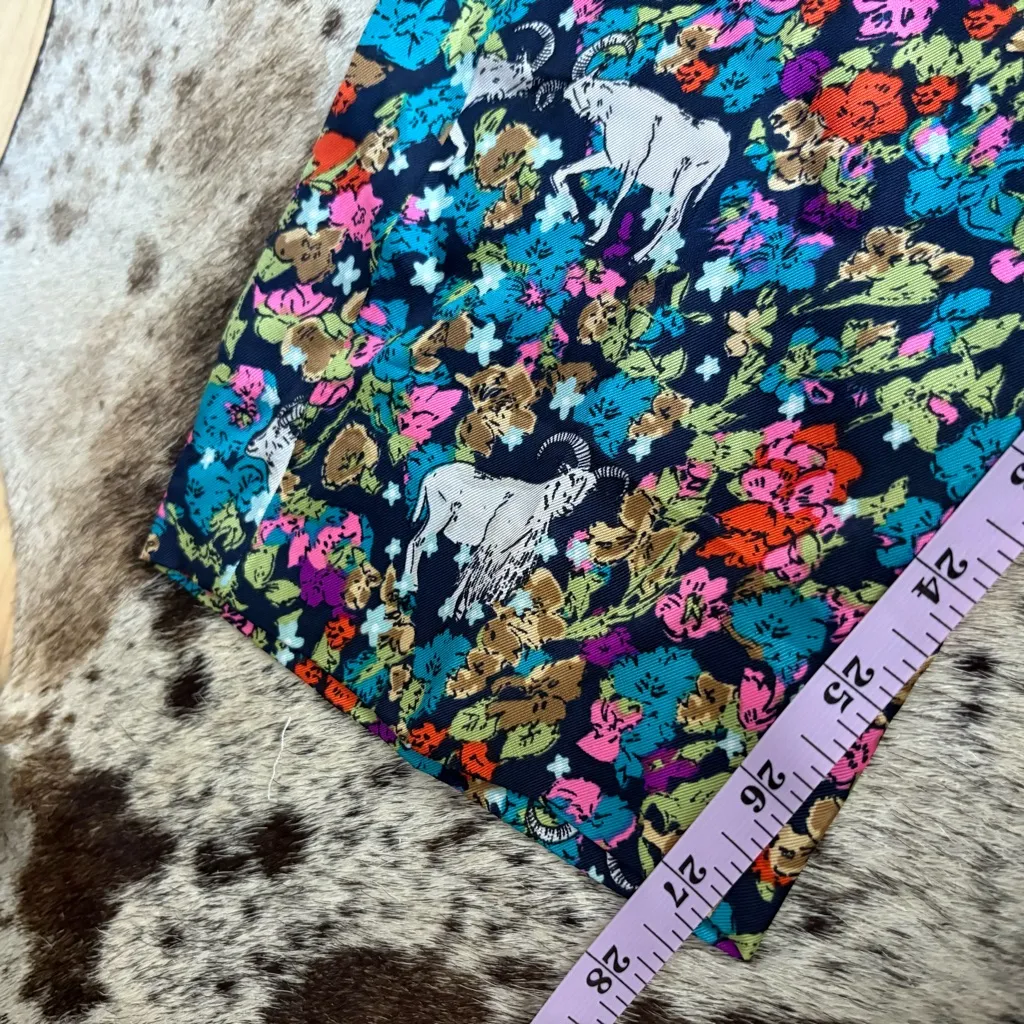 J CREW Collection High Rise Silk Twill Trouser Pants In Gazing Goats Print‎ Sz 0 - Image 8