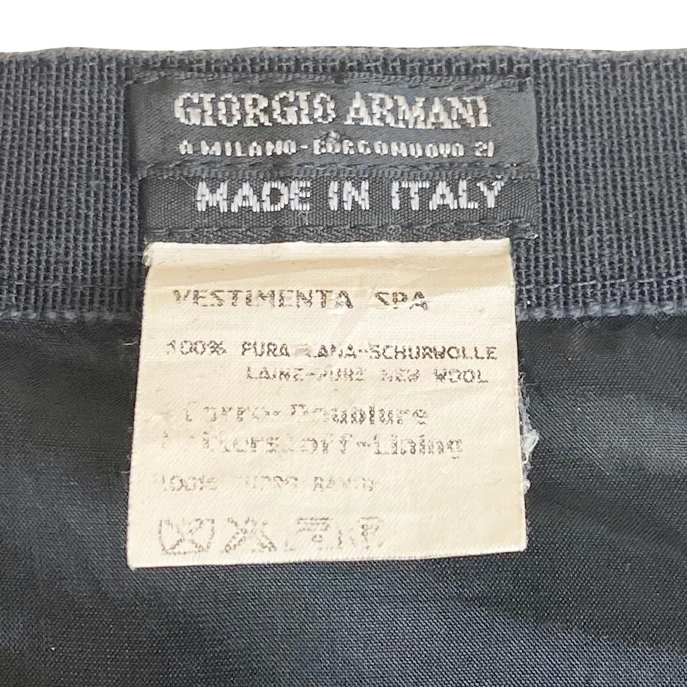 Vintage: Giorgio Armani ♔ Wool Pencil Mini Skirt ♔ Black Size IT 46 // US 8 ♔ - Image 11