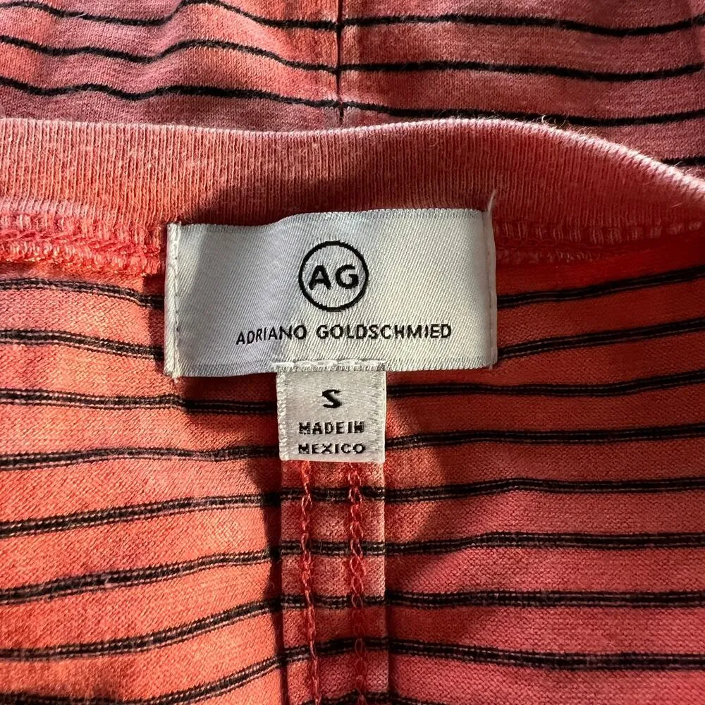 AG ADRIANO GOLDSCHMIED Sleeveless Cotton Tank Top Small Red Striped Distressed - Image 5