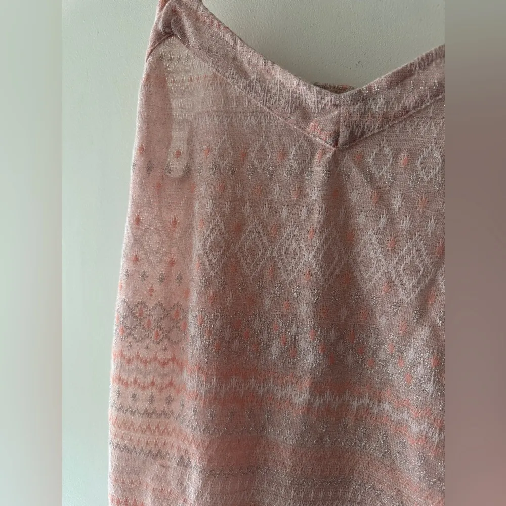 American Eagle Outfitters Women's Sheer Knit Cami Tank Top Blush Pink Y2K Vibes - Image 2