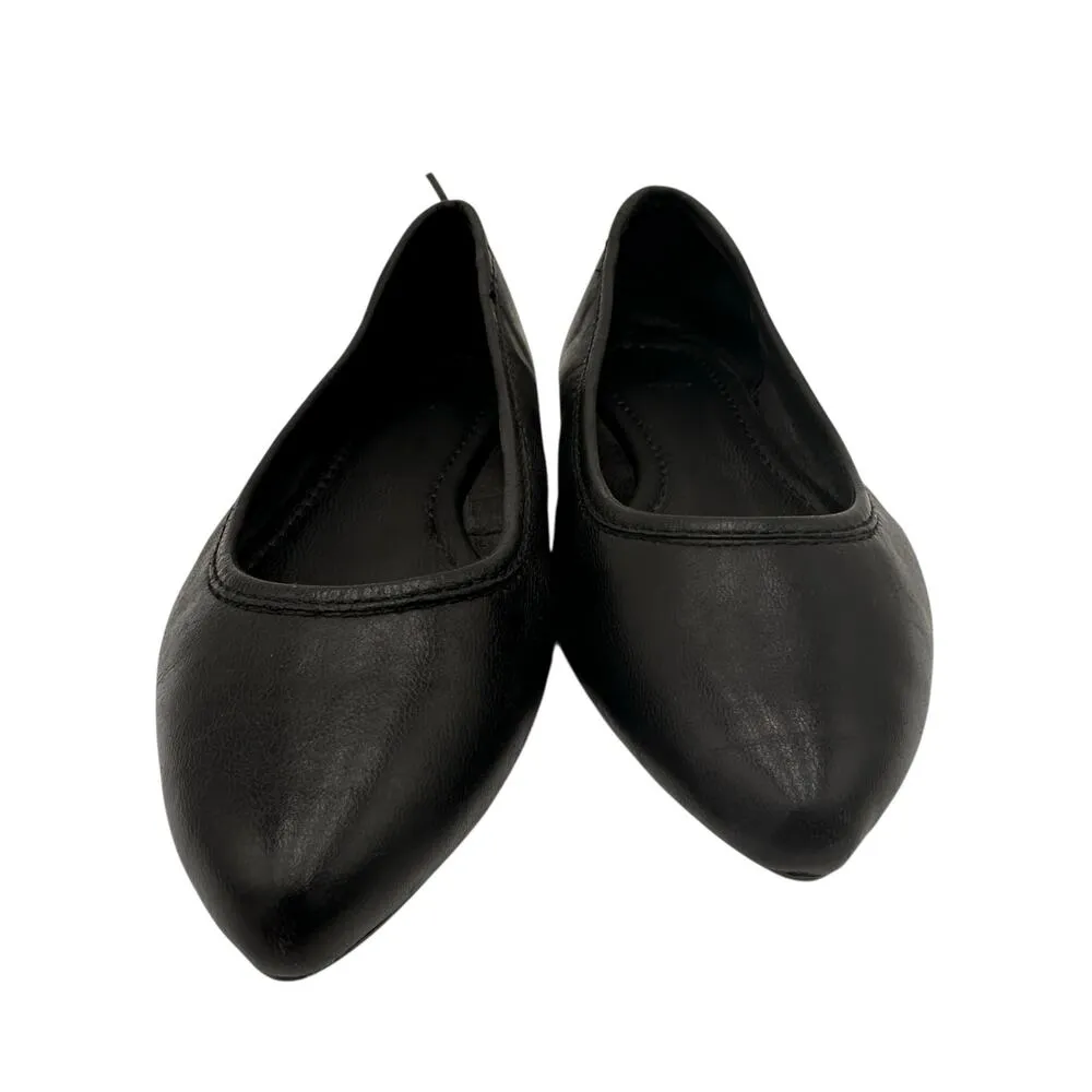Frye Regina Black Leather Ballet Pointed Toe Flats Size 7 - Image 3