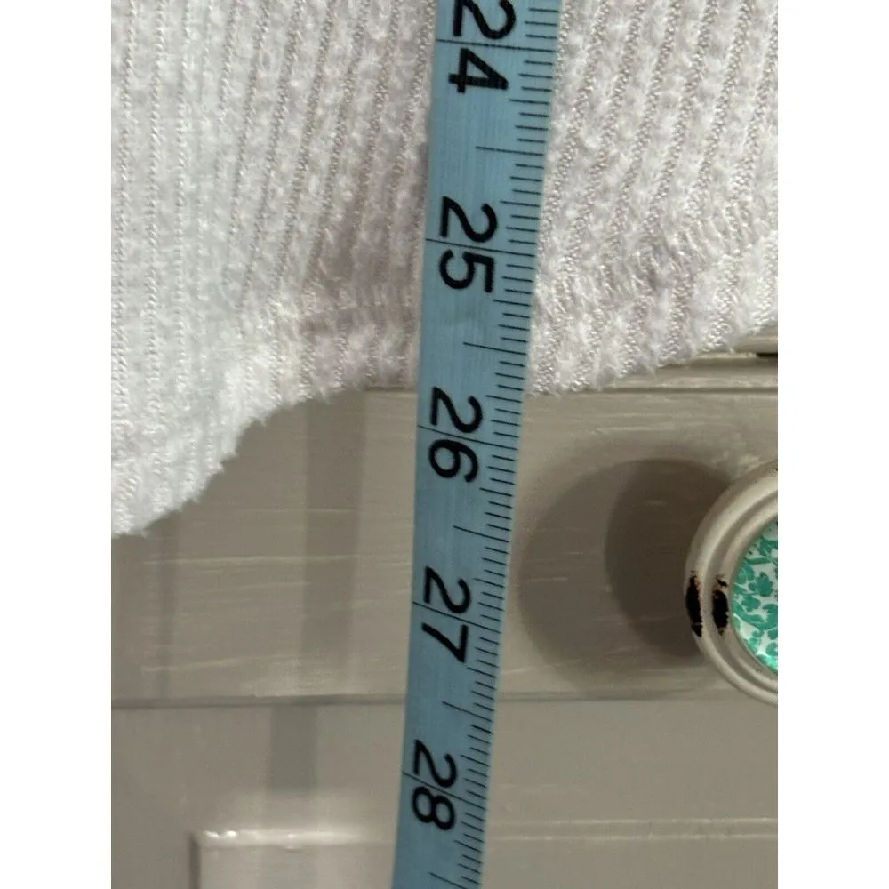 Abercrombie & Fitch Soft AF‎ Cozy Ivory Sweater V Neck Long Sleeve Size S Ribbed - Image 4