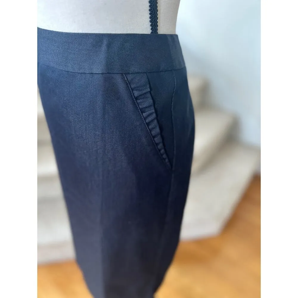 NWT Talbots Denim Chambray Ruffle Pocket Pencil Skirt - Image 2