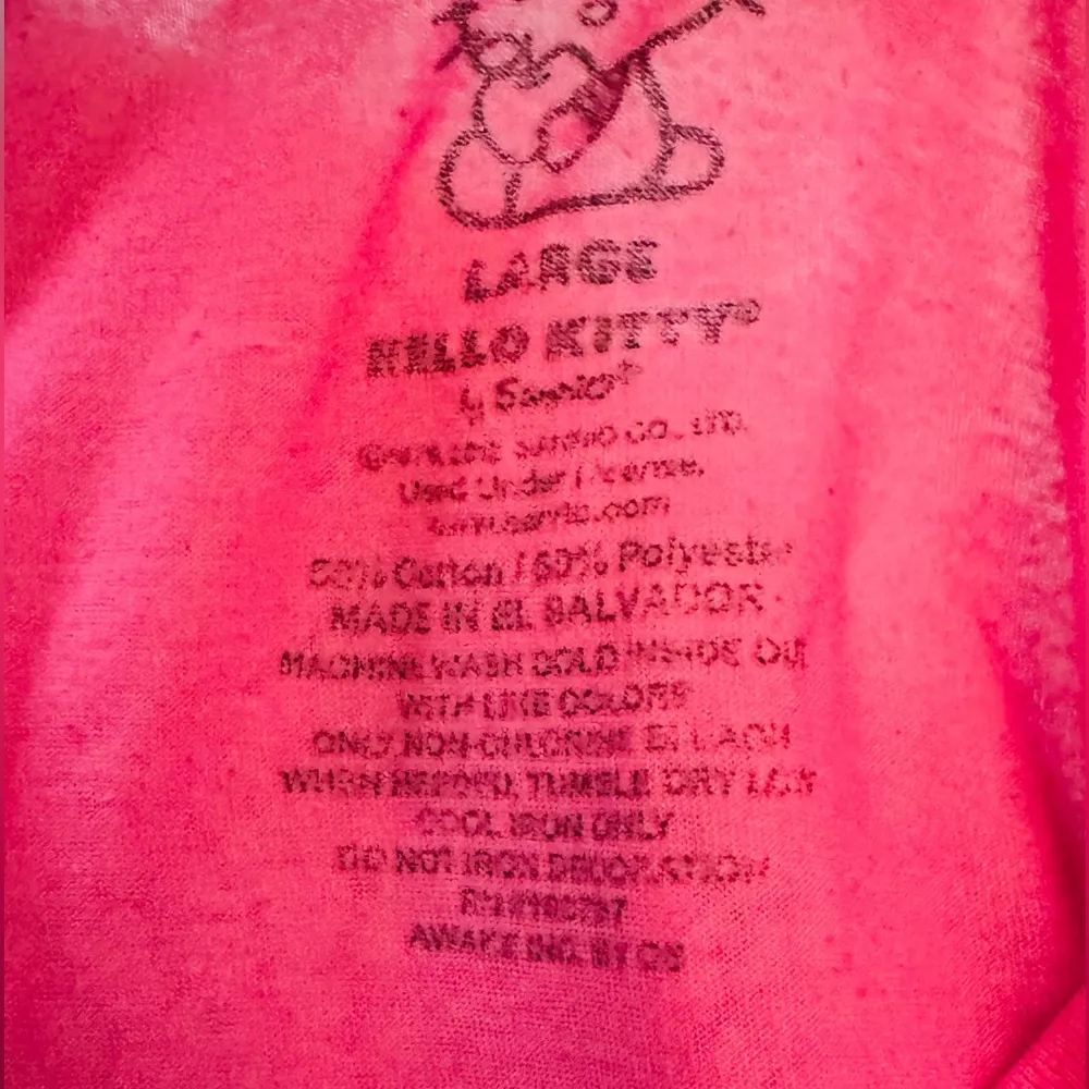 Hello Kitty by Sanrio Pink Vintage Short Sleeve V-Neck T-Shirt - Image 4