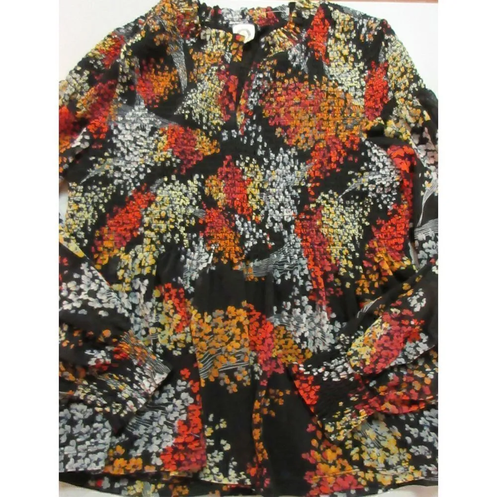 Anthropologie top by Akemi & Kin floral print 100% poly sz Small - Image 3