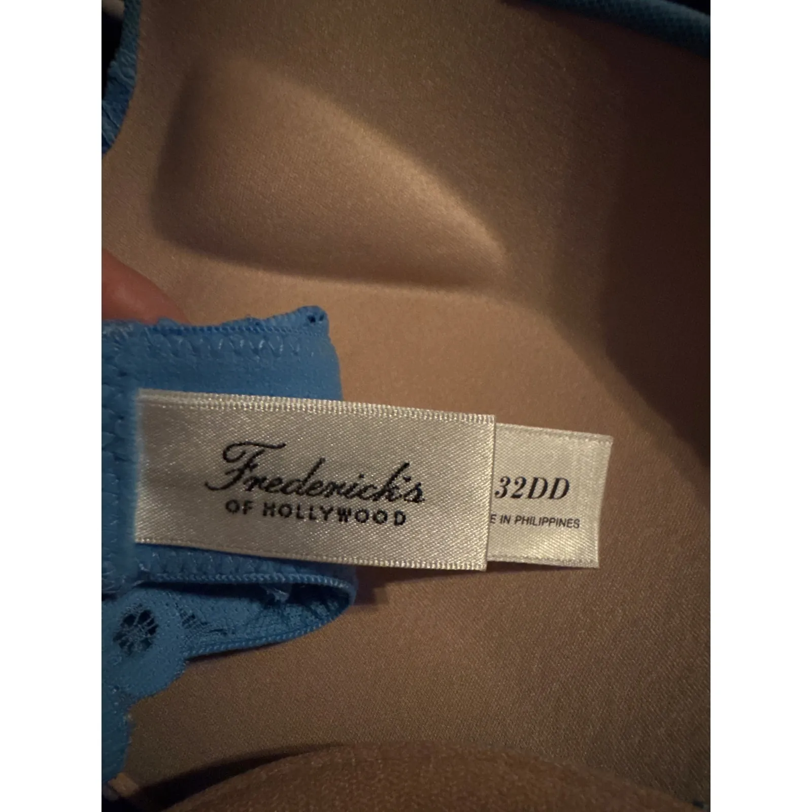 Brand New Frederick's of Hollywood Women's 32DD Heartthrob Blue Lace Bra - Image 7