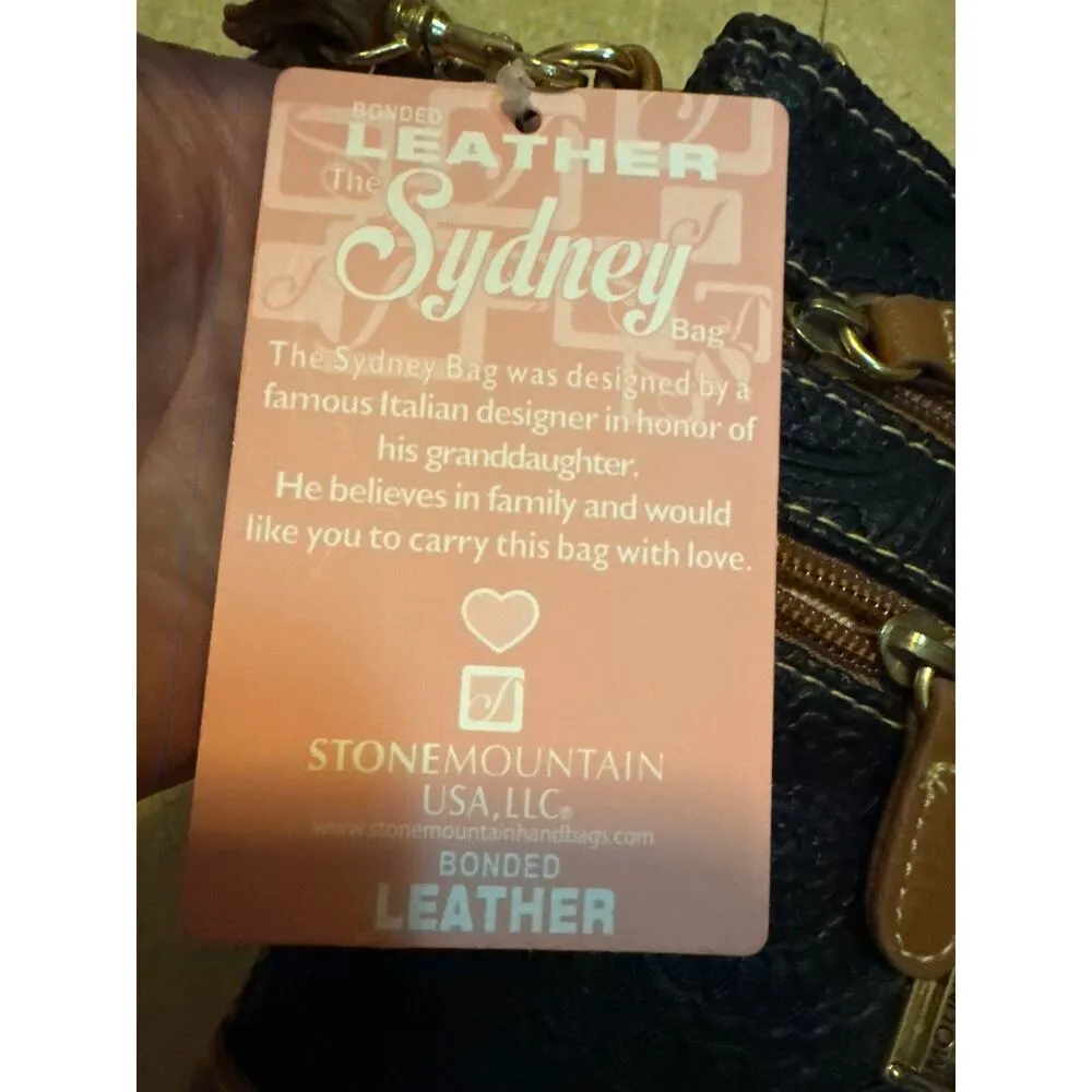 Brand New Stone Mountain Women's Sydney Embossed Leather Purse Bag Black Brown - Image 5