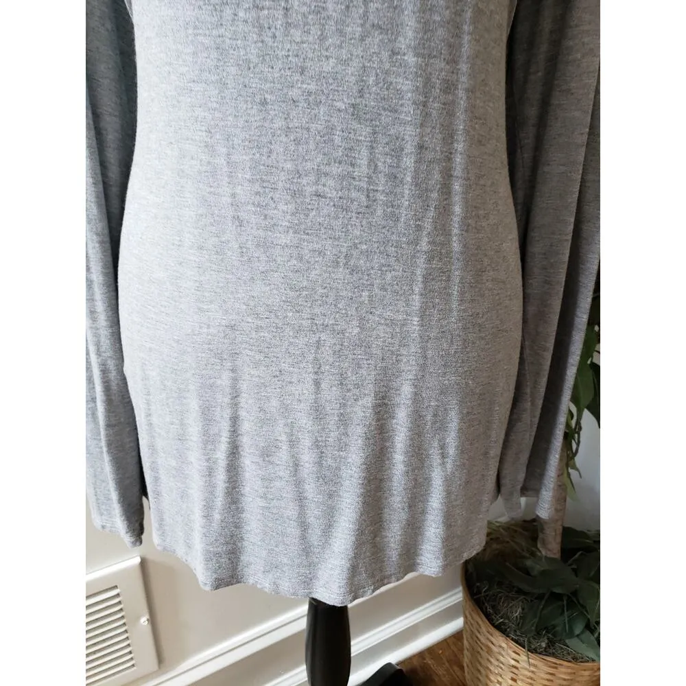 Women's White House Black Market Gray Long Sleeve Rayon Spandex Top XL - Image 4