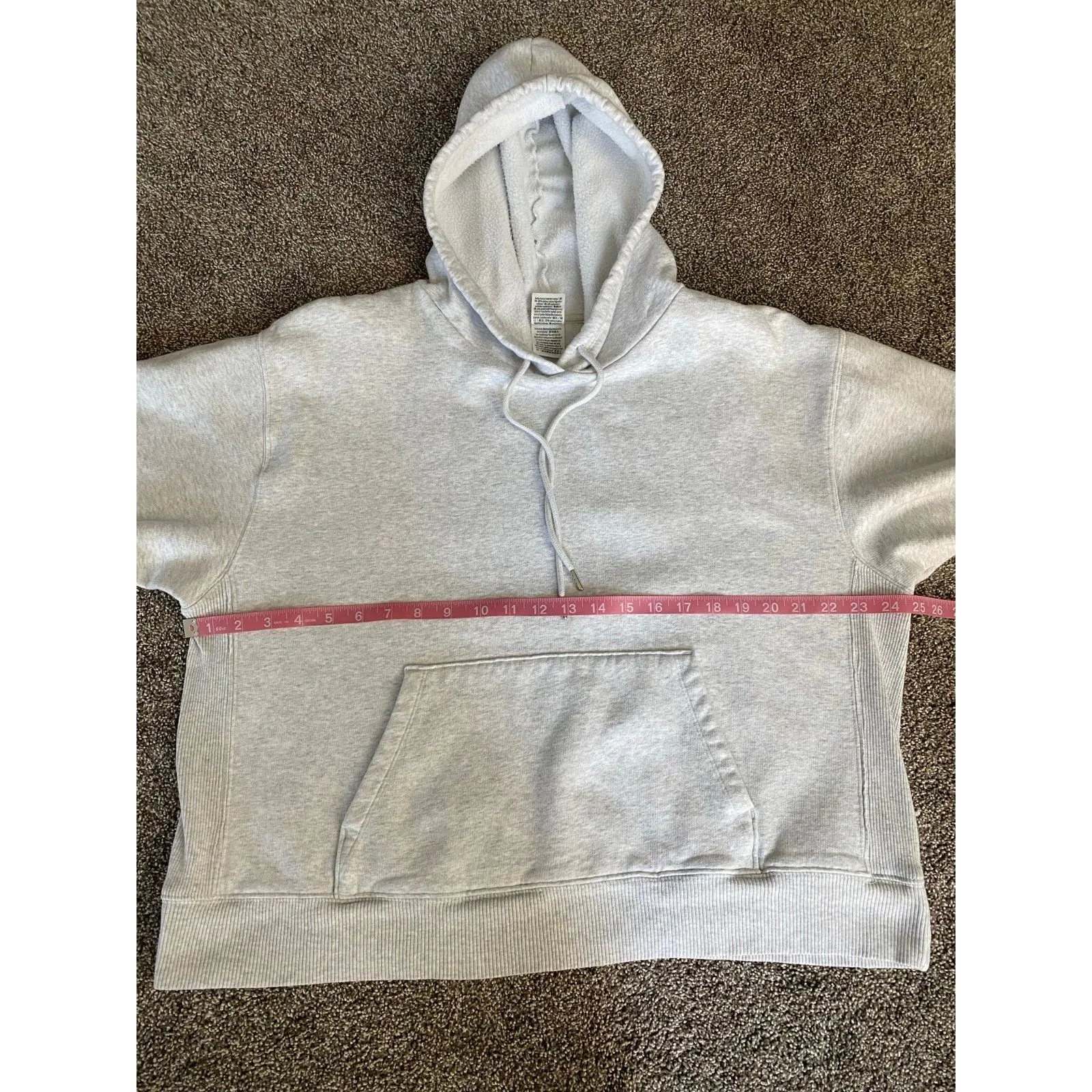 Victoria’s Secret PINK Oversized Fleece Hoodie – Light Gray – Size Large - Image 5
