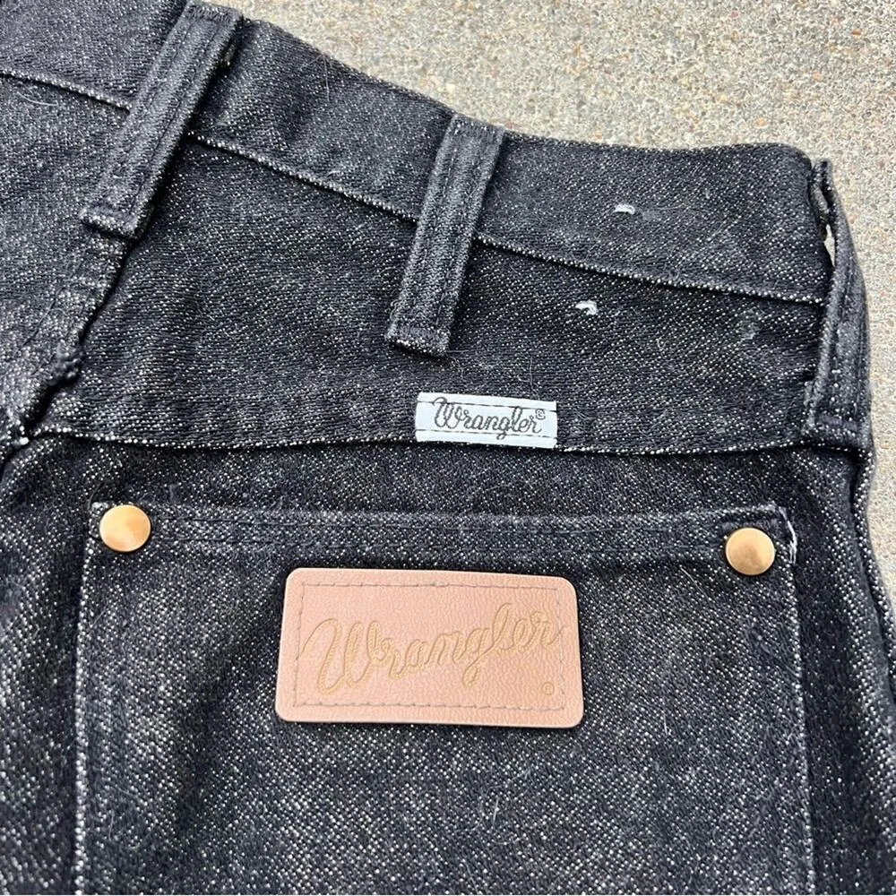 Vintage 80s Wrangler Black High Rise Wedgie Cowgirl Western Jeans 25x36 - Image 3