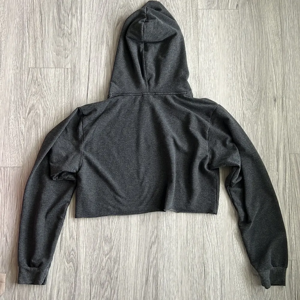 Talentless Cropped Gray Hoodie Size L/XL - Image 5