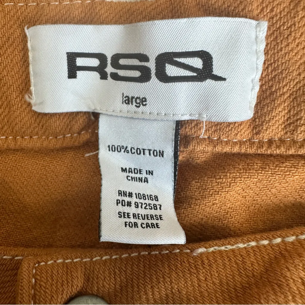 NWT RSQ Carpenter Pants Womens L Brown High Rise Relaxed Straight Streetwear - Image 8