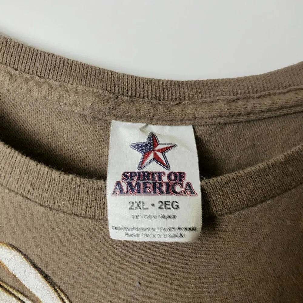 These Colors Don't Run T Shirt Brown 2XL XXL USA Eagle Flag Graphic Tee Solid - Image 13