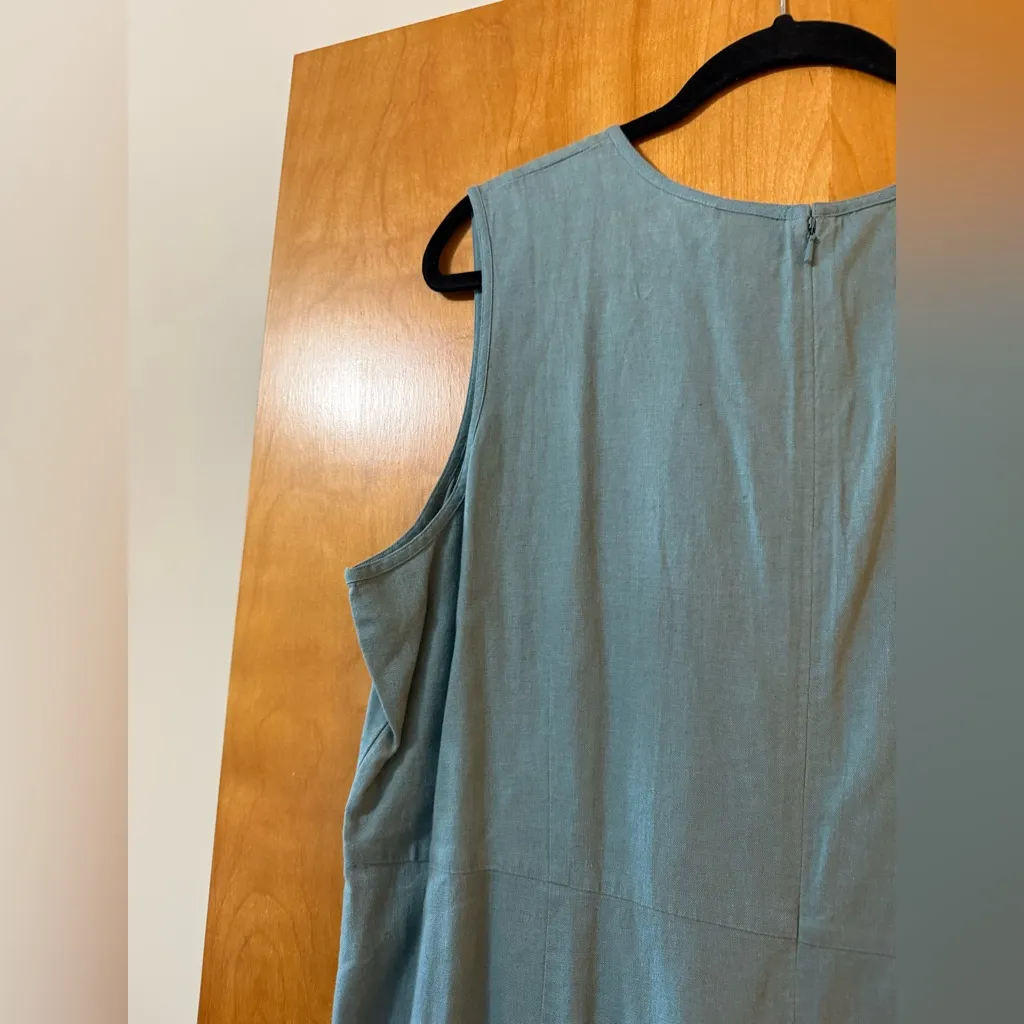 LL Bean Linen Rayon Blend Long Dress Sleeveless Modest Church Women’s Size 20 - Image 10