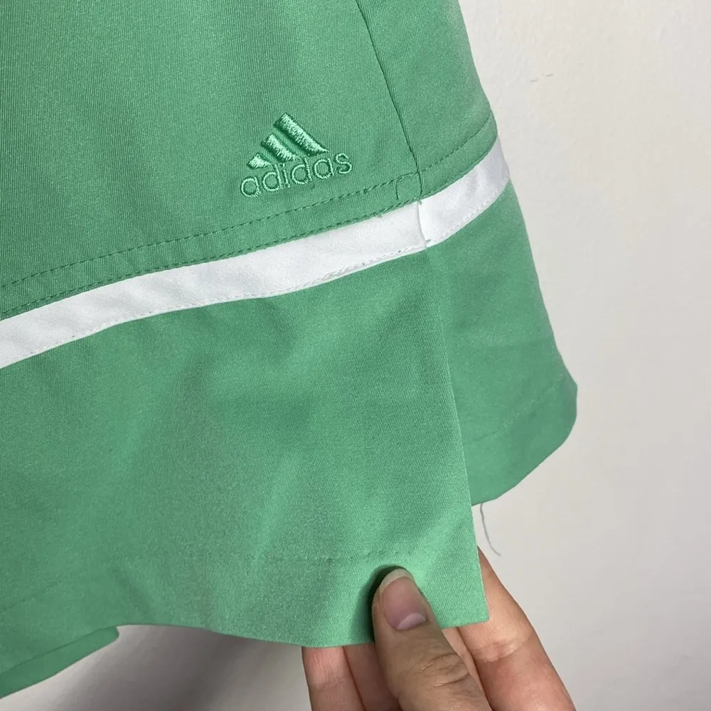 Adidas Climacool stretch athletic tennis pleated skort mini skirt green size 4 - Image 5