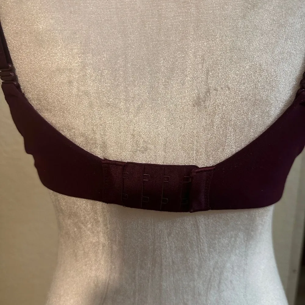 Victorias Secret Body By Victoria Push-Up Pigeonnant Bra 34D Wine Maroon‎ - Image 8