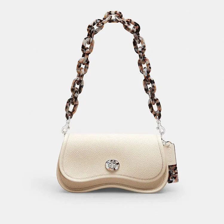 NWT! Coach Mini Wavy Dinky Bag in Coachtopia Leather, color "Cloud" - Image 2