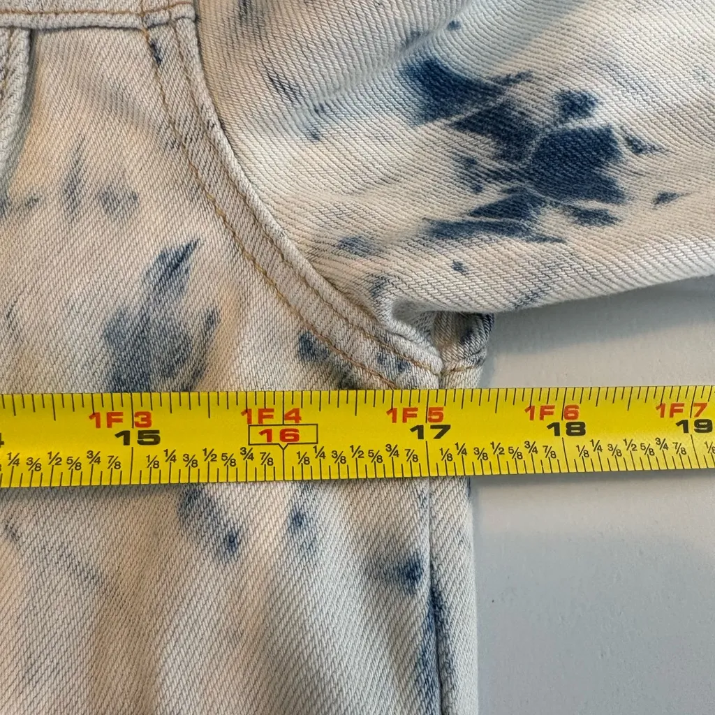 FREE People Rumors Denim Jacket in Jones Tie Dye Blue‎ Size Small EEUC 0436 - Image 14