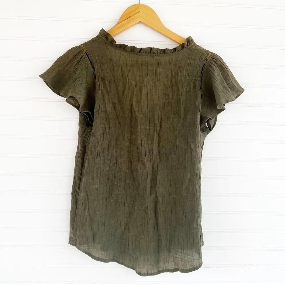Anthro E&M green blouse Size Small - Image 2