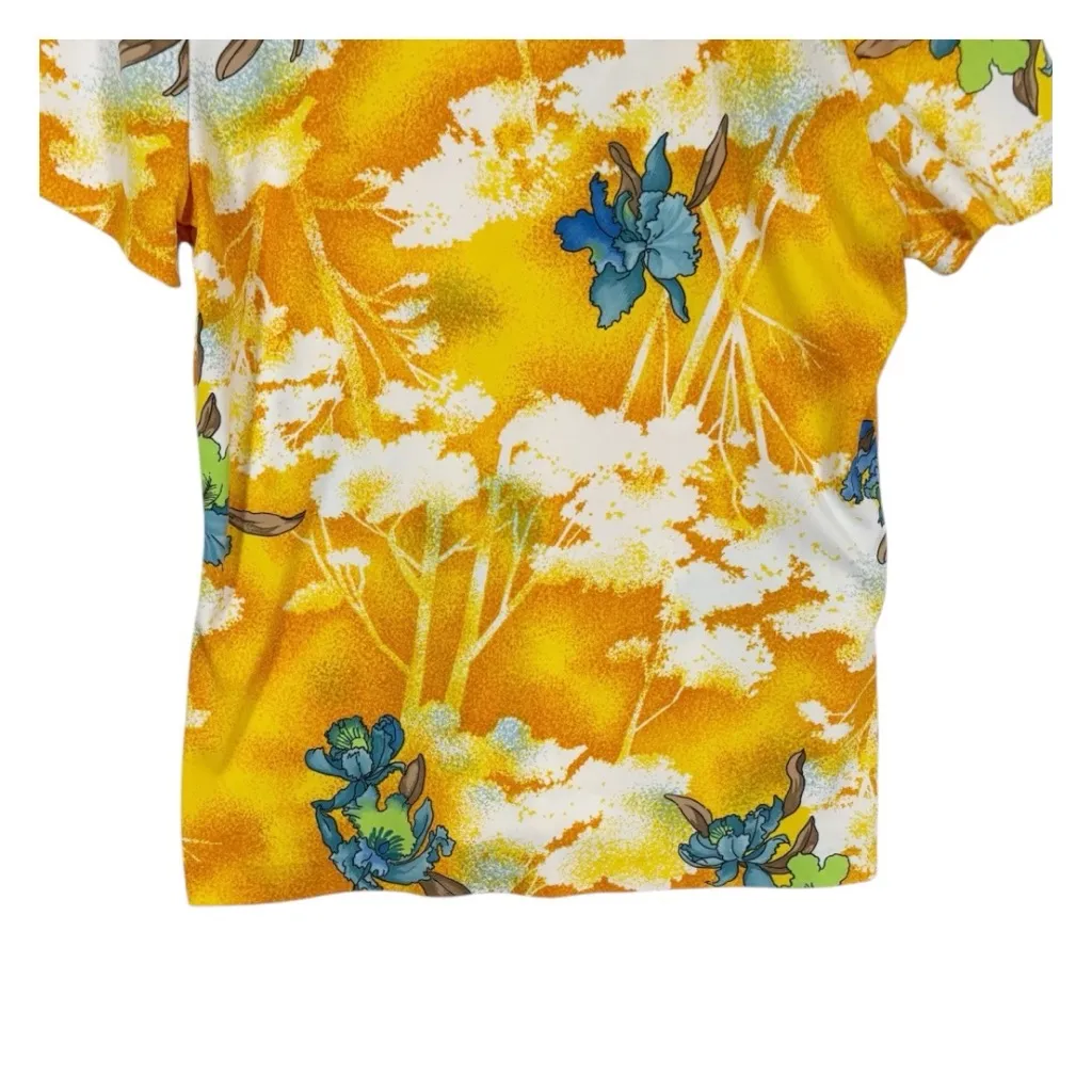 Vintage Teddi 70s Short Sleeve Top Size Small Yellow - Image 6