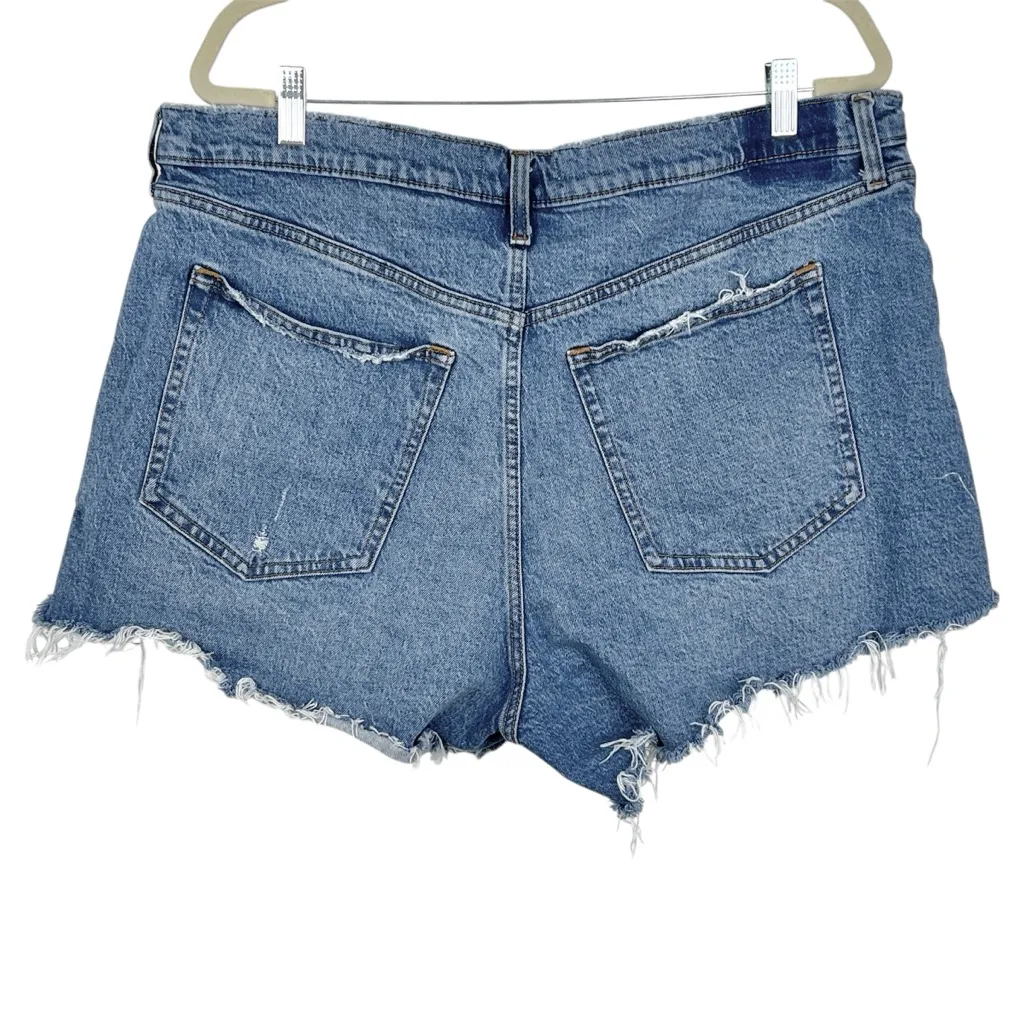 Abercrombie & Fitch High Rise 90s Relaxed Cutoff Denim Shorts 34/18 - Image 4