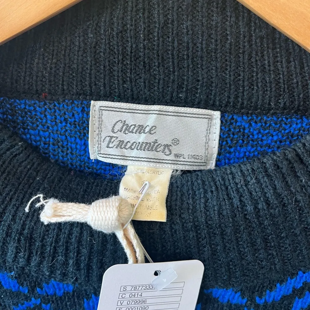 Urban Outfitters Vintage Renewal Black Multicolor Snowflake Ski Knit Sweater - Image 2