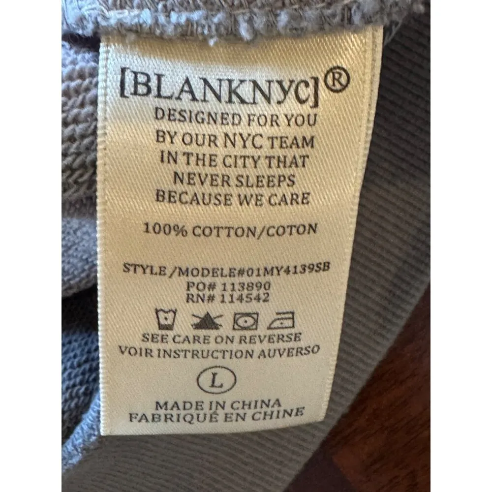 BlankNYC‎ Sweatshirt Women Large Gray Tie Dye Crop Into The Groove NWT Athletic - Image 10