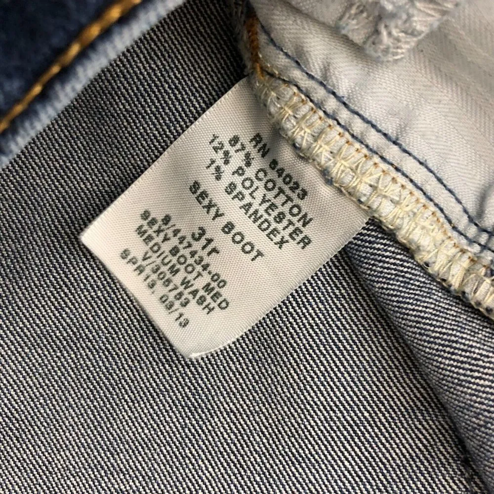 GAP Womens Jeans Sexy Boot Medium Wash Stretch Size 31 - Image 6