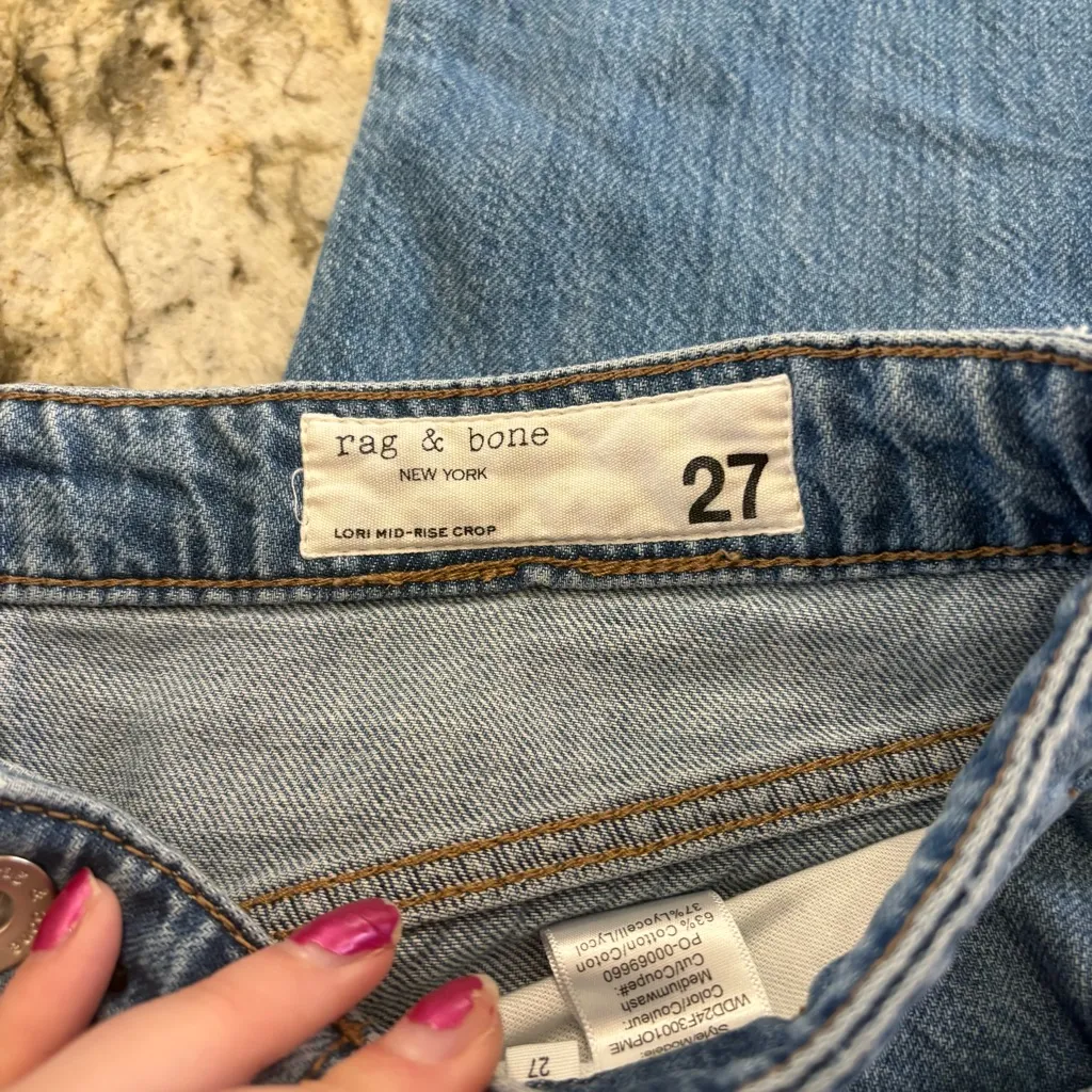 Rag & Bone Lori Mid-Rise Cropped Denim Jeans - Image 3