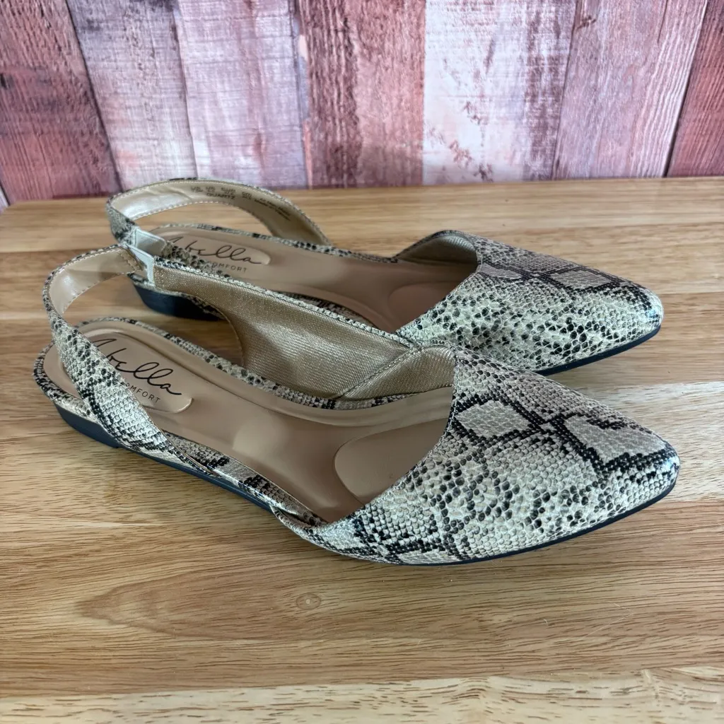 Abella‎ Tan And Black Sling Back Flats Size 7.5 - Image 2