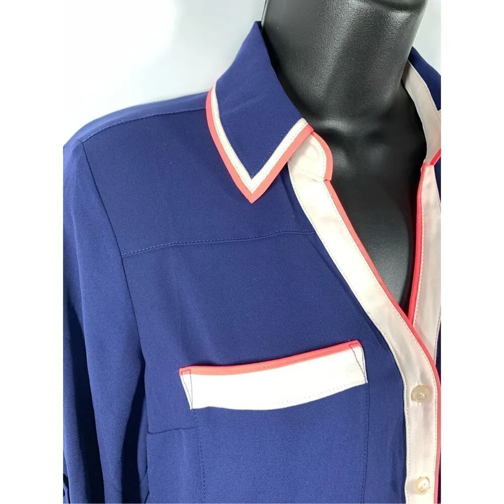 5--- Express Long Sleeve Sheer Button Front Shirt Size XS NWT - Image 4