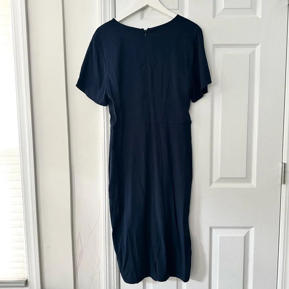 Universal Standard Navy Blue Asymmetric V Neck Jersey Sheath Dress NWT XS 10/12 - Image 9