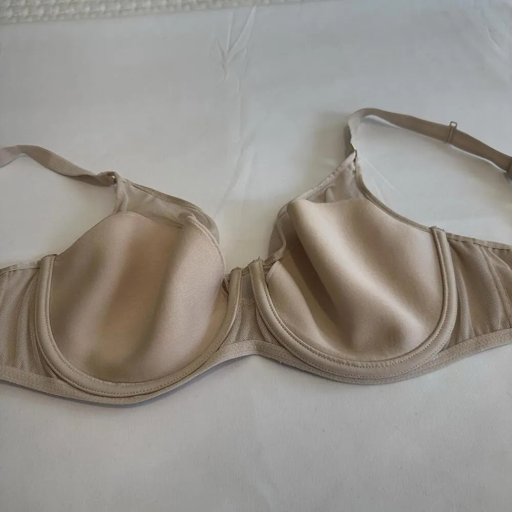 Chantelle Nude 32DDDD ( 32F ) Unlined Lace Bra Underwire - Image 4