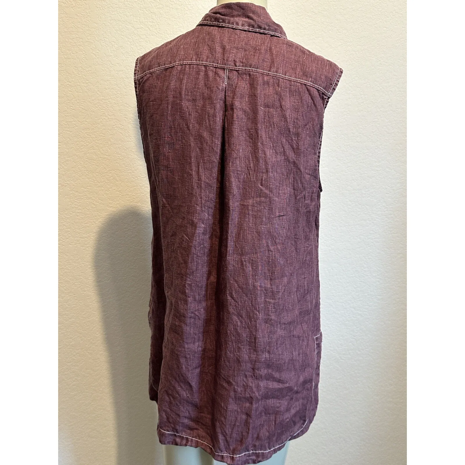 #22 Women's Heathered Maroon Texas A&M Sleevelss Tommy Bahama Linen Top, Sz: S - Image 2