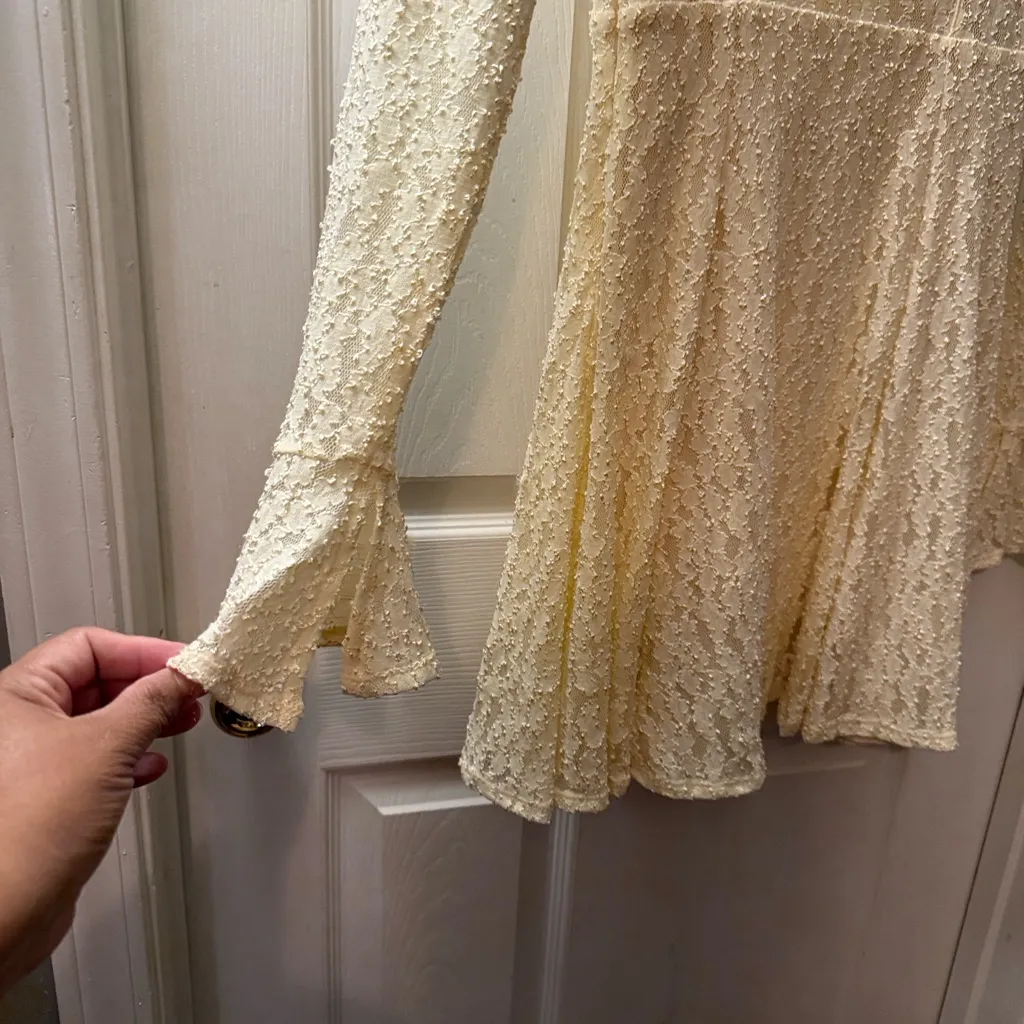 Free People Cream Lace Dress - Image 4