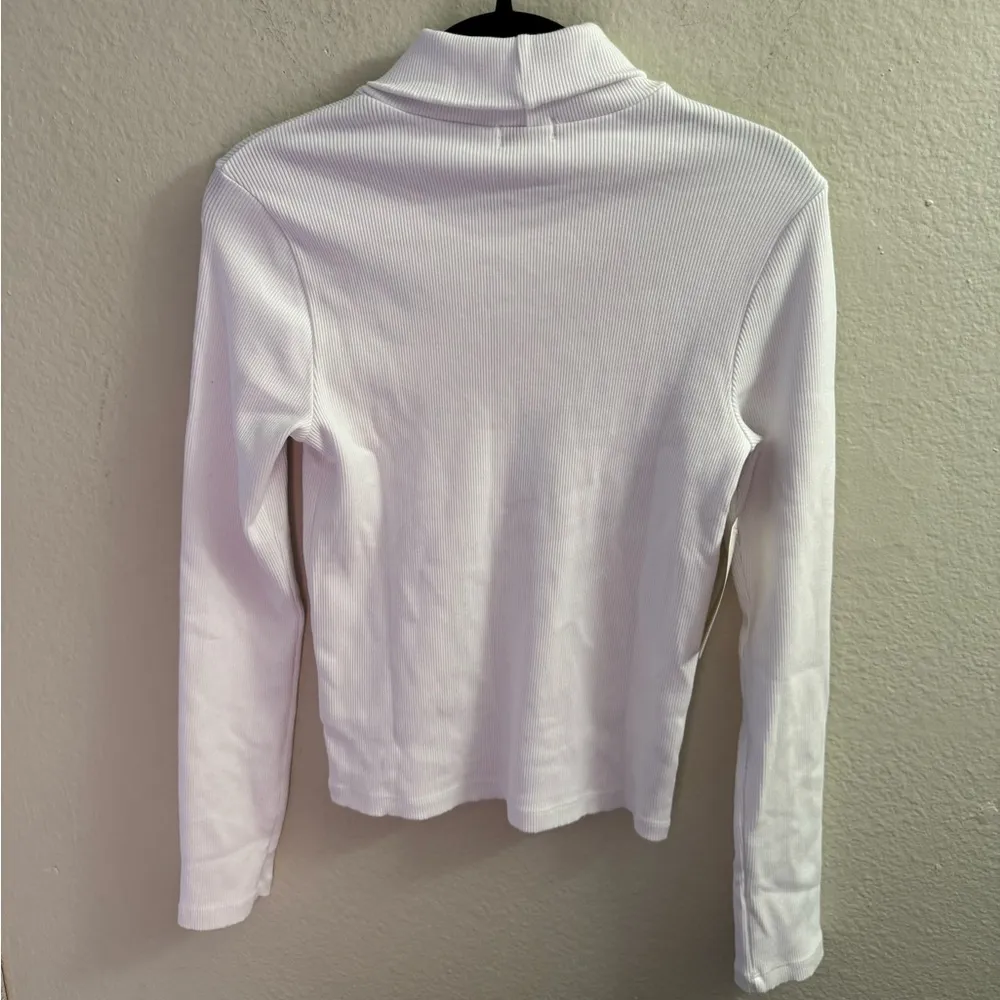 DONNI. Womens XS The Rib Turtleneck Long Sleeve White Cotton Capsule NWT - Image 5